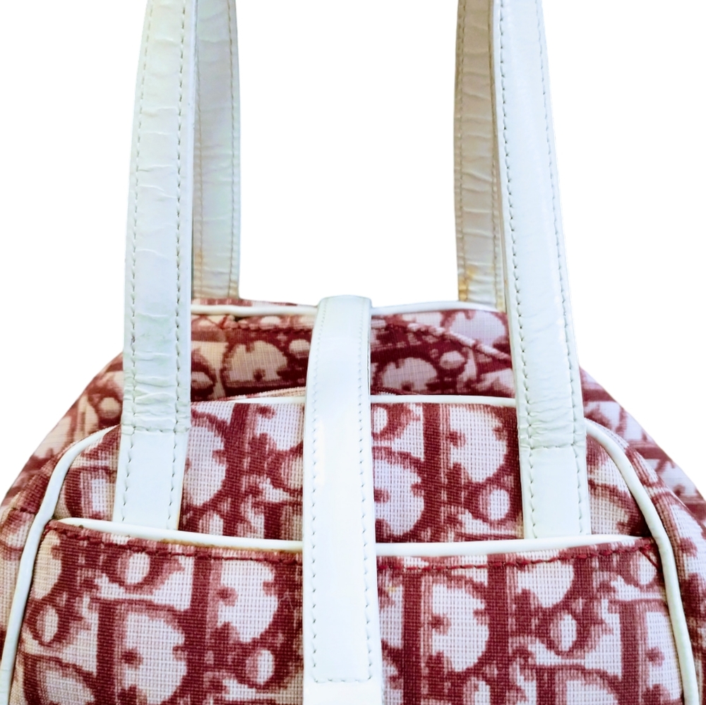 π― Authentic Christian Dior(Made in Italy) Trotter Mini Bag. Pink and White - Picture 10 of 15